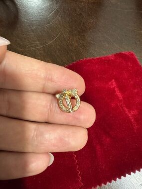 LOST EARNING - Only ONE - Salvatore Ferragamo Gold Crystal Gancini Stud Earring